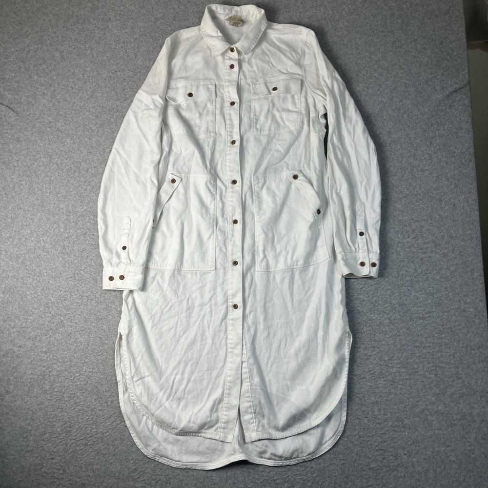 Duluth Trading Top Womens 36x34 Artisan Hemp Duster Button Up Pocket Lightweight